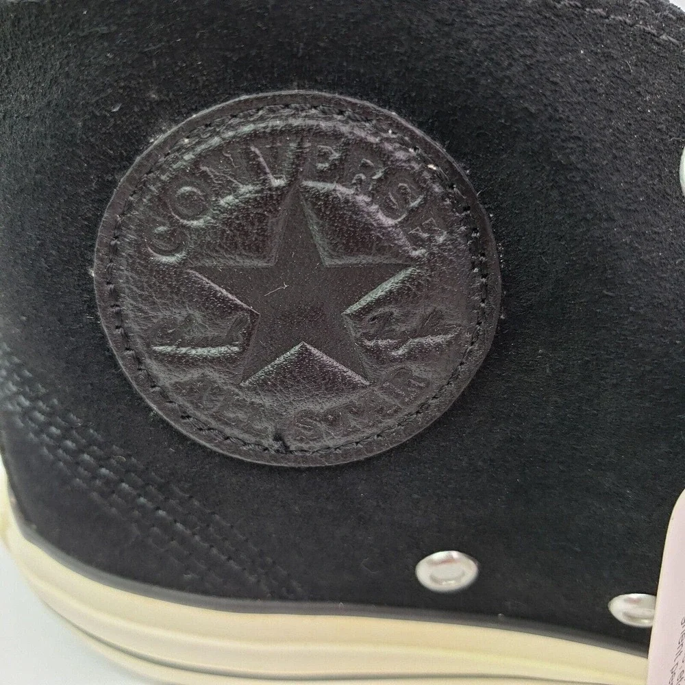 Converse Chuck Taylor Berkshire Mid Mens Sz 8 Womens Sz 10 Black Suede Shoes